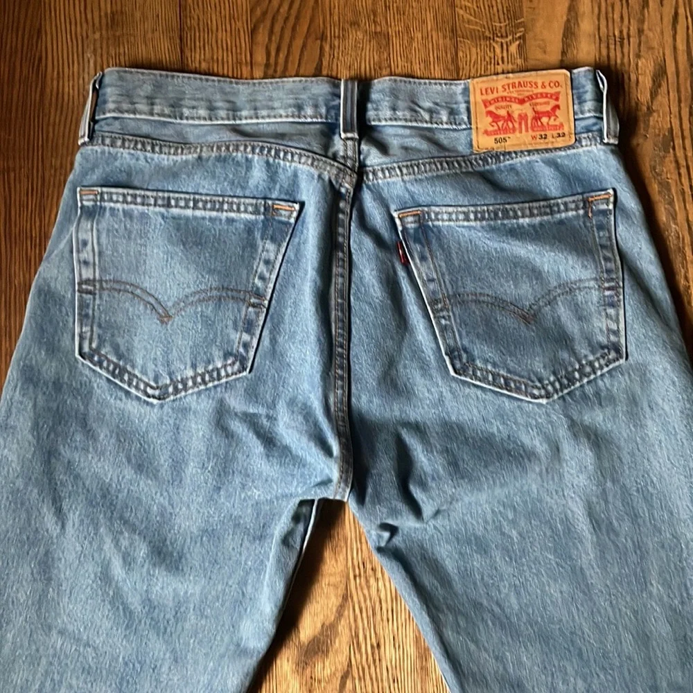 Levis 505 Straight Jeans Men’s Size 32 x 32 - Picture 6 of 9